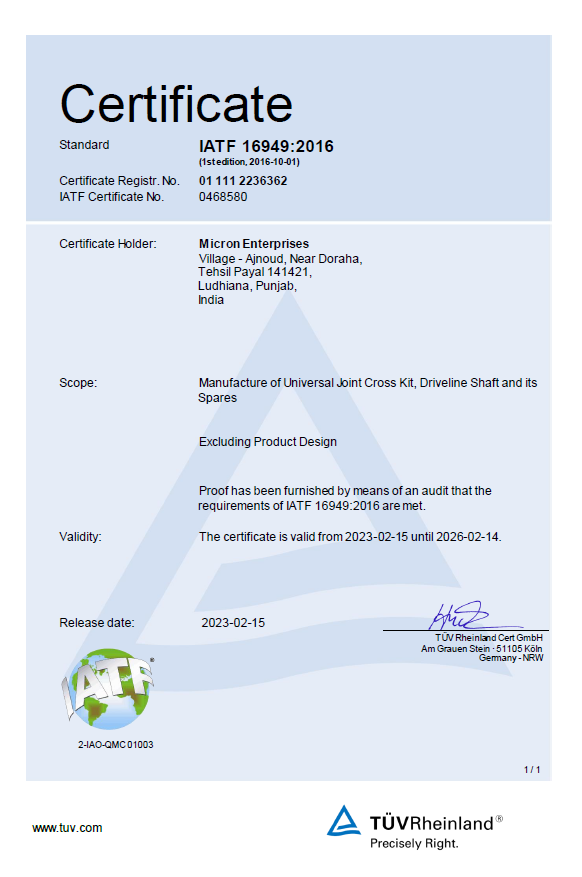 micron enterprises certificate